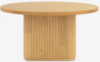 Immagine prodotto di Tavolino rotondo in legno nero 80x45cm scanalato Vaik - natura