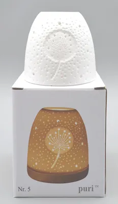 Produktbild von Teelichtleuchte Mini Iglu auf Holzsockel Pusteblume ca. 10,0x9,0cm (H/B)