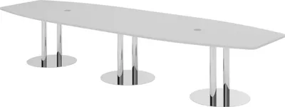 Produktbild von bümö Konferenztisch groß KT40 - Nachbildung: Grau, tischfuss: Chromsäulen