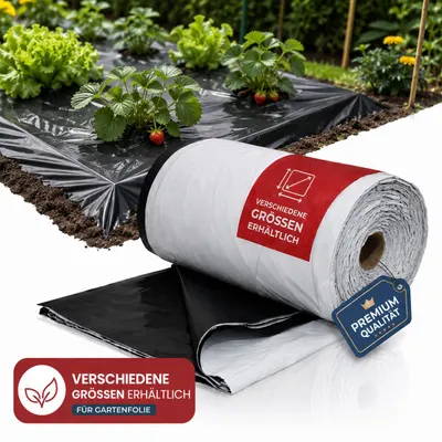 Produktbild von Silofolie 2 x 10 m – Abdeckplane wasserdicht, lichtdicht & reißfest für Garten, Hochbeet und Holz