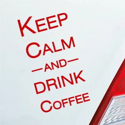 Produktbild von Auto Aufkleber Keep calm and drink coffee 15x4 cm Rot Sticker Heckscheibenaufkleber