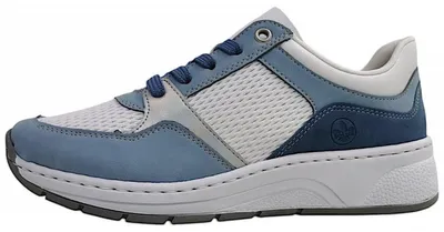 Image de Chaussures de sport pour femmes Rieker, modèle "Dollaro", lacets, couleur bleue, style décontracté
