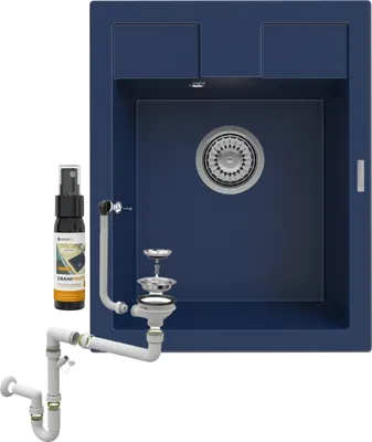 Obrázek produktu pro Granitan | Granitový dřez - Vestavný dřez - Granátově modrý - Jedinečný a odolný - Jednosložkové provedení