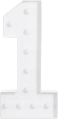 Productafbeelding van LED-lichtpaneel, 100x48 cm – Warmwit feestlicht met cijfers 0-9 – Decoratie voor verjaardagen, bruiloften, jubilea – Wit