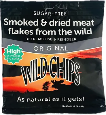 Produktbild von Wild Man schwedische Wildchips Trockenfleisch 40g