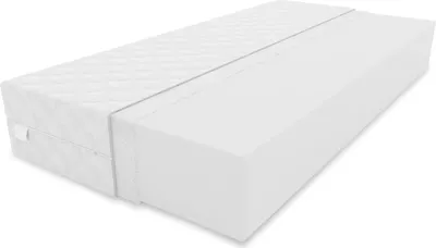 A white mattress is shown on a white background.