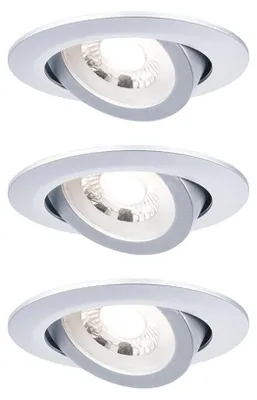 Productafbeelding van Paulmann LED inbouwspotset, 3-staps dimbaar, 3x 6W, 550 lm, 3000 K, Ø 8,2 cm, kantelbaar, chroom/mat, 3 stuks, 230V