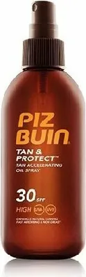 Zdjęcie produktu dla Piz Buin Tan & Protect, Spray z filtrem przeciwsłonecznym, Ciało, Spray, Ochrona, Skóra uniwersalna, 150 ml