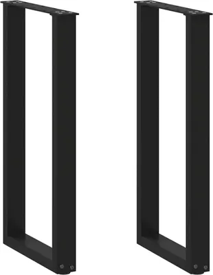 Obrázek produktu pro Nohy konzolového stolku ve tvaru U, 2 ks, černé, 38 x (72-73) cm, ocel