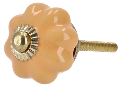 Produktbild von Kleiner Möbelknopf Rose aus Keramik, Möbelknauf Möbelgriff, Schranktürknöpfe, Möbelknöpfe, Schubladengriff - Modell 4, Gelb, 3*3*6,5 cm, Möbelknöpfe