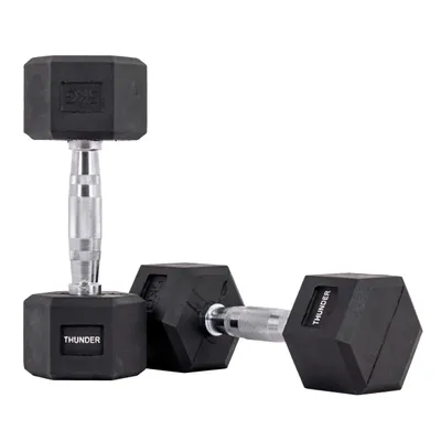 Image de THUNDER® | Haltère hexagonal | Haltère court à poids fixe 5 kg | Noir | Acier | Caoutchouc | Ø 35 mm | 1 pièce(s)