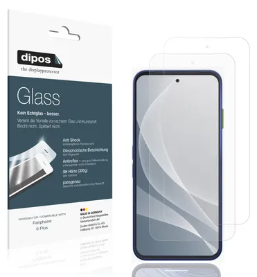 Obrázok produktu pre 2 ochranné fólie pre Fairphone 6 Plus, matná povrchová úprava – proti nárazom, 9H tvrdosť, fólia z tvrdeného skla (plastové sklo)