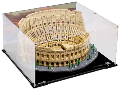 Produktbild von Blacked Brick Vitrine mit bedruckter Rückwand für LEGO® 10276 Creator Expert – Kolosseum
