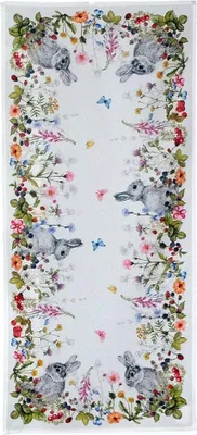 Produktbild von Tischläufer VIVIEN Ostern Osterhase Blumenwiese Polyester 40 x 90 cm