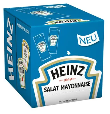 Zdjęcie produktu dla Heinz Lekki Majonez Sałatkowy 100 saszetek po 15g 1500g