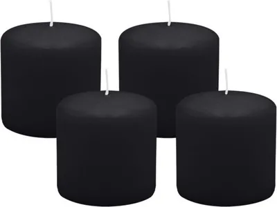 Produktbild von 4er Set Adventskranzkerzen Schwarz Ø 60 x 80 mm