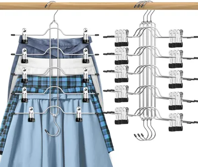 Hosenbügel mit Clips, 5 Ebenen, 4 Stück, platzsparend