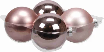 Produktbild von 4 Christbaumkugeln 10cm Glas Weihnachtskugel Kugel Baumschmuck 100mm Weihnachten, Farbe:Smokey Rose