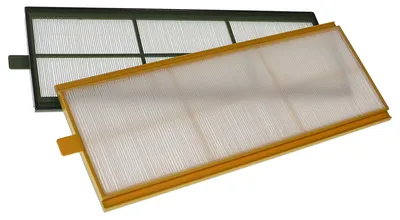 Produktbild von vhbw Filterset kompatibel mit Zehnder ComfoD 300, 350, 450, 550 Lüftungsgerät - Luftfilter G4 / F7 (2 Stück), 50 x 16 x 1 cm, Weiß / Gelb / Grün