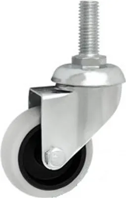 Immagine prodotto di Ruote girevoli d=50mm Gomma-plastica Ruote per mobili Ruote per apparecchiature Ruote per il trasporto, con vite Filetto M8 (M54T*M8)