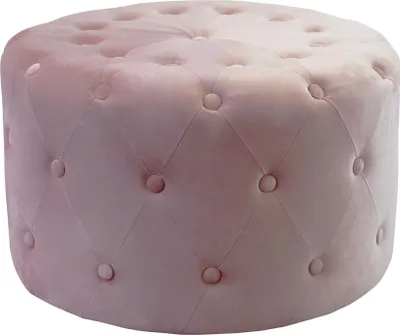 Immagine prodotto di Milani Home - pouf rotondo, velluto, seduta poggiapiedi, rosa, 67 x 67 x 41 cm