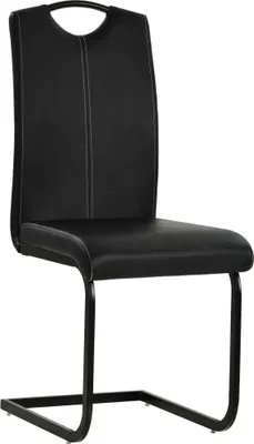 Image de vidaXL Chaise cantilever 6 pcs. noir similicuir