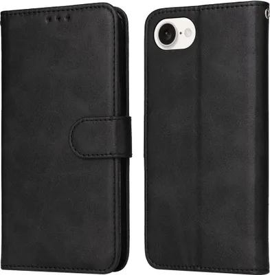 Produktbild von Mobigear Wallet iPhone 16e Hülle Klapphülle Geldbörse - Schwarz