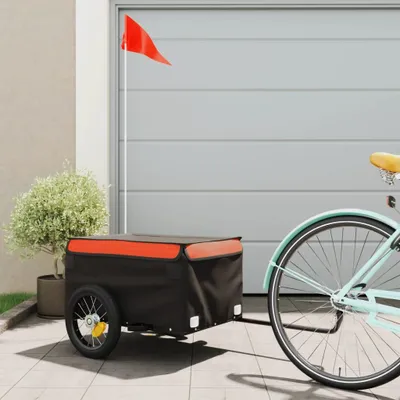 Immagine prodotto di Vidaxl -Fahrradanhänger 30 kg Eisenschwarz e Orange