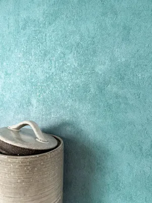 Produktbild von NEWROOM Tapete Damir Turquoise Türkis Vliestapete - Modern Unifarbe Putz-Optik  Germany