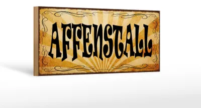 Produktbild von Holzschild Hinweis 27x10cm Affenstall