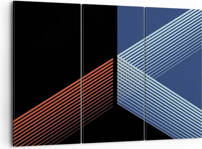Produktbild von Bild auf Leinwand - Leinwandbild - 3 Teile - Abstraktion Schwarz Blau - 105x70cm - Wand Bild - Wanddeko - Wandbilder - Leinwanddruck - Bilder - Wanddekoration - Leinwand bilder - CE105x70-4458