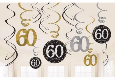 Produktbild von Amscan 670480, Folie, Papier, Schwarz, Gold, Silber, Geburtstag, 610 mm, 12 Stück(e)