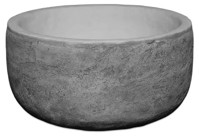 Produktbild von Runde Pflanzschale Pflanzgefäß aus Steinguss, H. 20 cm, 10 Liter, 18 kg, Grau, frostsicher für Außenbereich