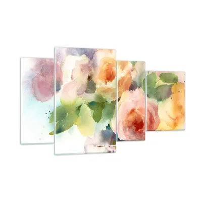 Produktbild von Bilder auf glas - Rose Blume Garten - 120x70cm - Glasbilder - Wandbilder - Kunstdruck - zum Aufhängen bereit - Wanddekoration aus Glas - Glas Bilder - Wandbild auf Glas - 4 Teile - GDL120x70-3910