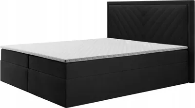 Produktbild von Boxspringbett POLI , Topper Federkern , 160 x 200 cm , ( Schwarz - Kronos 07 )