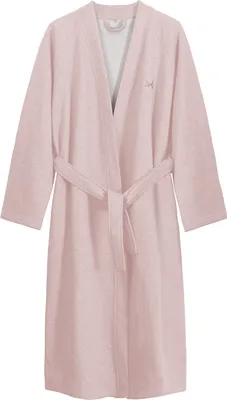 Produktbild von Sansibar Hausmantel Bademantel im Kimono-Stil, apricot, Größe: M/L, Kimonokragen, umschlagbare Ärmel, Seitentaschen, Gürtel, softe Innenseite