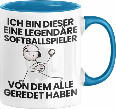 Produktbild von Softballspieler Geschenk Tasse Lustige Geschenkidee Geburtstag für Softballspieler Ich Bin Dieser Legendäre Softballspieler Von Dem Alle Geredet Haben Kaffee-Becher (Blau)