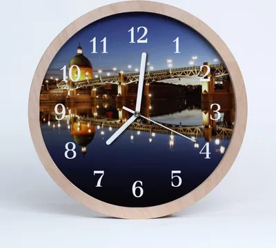 Produktbild von Holzuhr 20fi cm wanduhr - Brücke über den Fluss