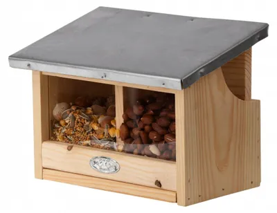 Image de Mangeoire écureuils double - L 17,6 x l 25,3 x H 18,7 cm - Bois