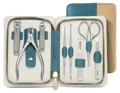 Immagine prodotto di Set per manicure, 8 strumenti, custodia, set blu da 8 pezzi