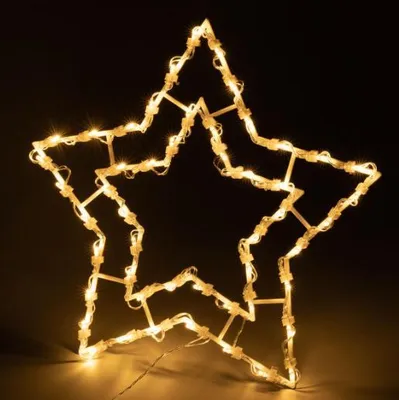 Obrázek produktu pro Vánoční dekorace na okno 40 cm, hvězda, 50 LED, teple bílá