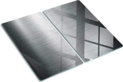 Produktbild von Tulup Glas-Herdabdeckplatte - 2x30x52cm - Glaskeramikkochfeld-Abdeckung Spritzschutz Zweiteilig Metall Hintergrund