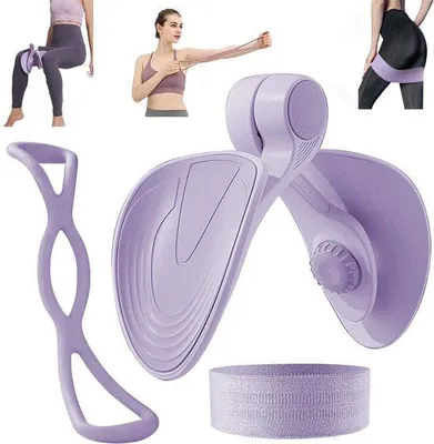 Produktbild von Unyqoos® Oberschenkeltrainer Beinpresse für Zuhause – 360° drehbar, Beckenboden‑Reha & Kraft‑/Ausdauertraining, mit Fitnessband (12 kg), PP & TPE, zerlegbar, rutschfest