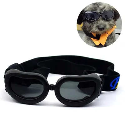 Produktbild von Hundesonnenbrille, UV-Schutz, wasserdicht, verstellbar, für kleine Hunde/Katzen, Schwarz