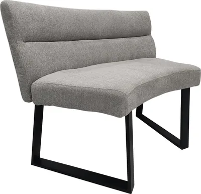 Produktbild von Sitzbank Liron Rund gepolstert mit Rückenlehne Chenille-Optik 108x82x60 cm
