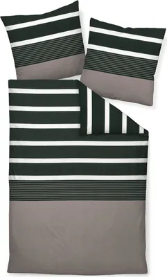 Produktbild von Janine  Mako-Satin Bettwäsche J. D. 8468 240x220+2x80x80cm Farbe nougat-schwarz