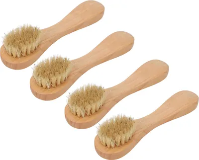 Image de 4pcs Exfoliating Face Brush Set Portable Wooden Handle Soft Hair Facial Massage Cleansing Brush