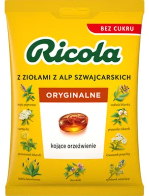 Obrázok produktu pre Ricola bylinné cukrovinky bez cukru Original 68 g