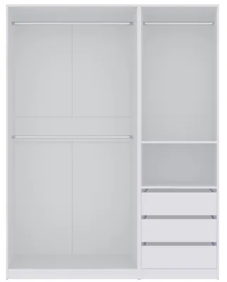 Produktbild von Marmex Möbel Kleiderschrank TRES H Weiß 111/100x206x51 cm