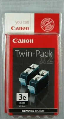 Produktbild von Canon BCI-3EBK, 2-pack, Schwarz, Tinte auf Pigmentbasis, 2 Stück(e), 3000 Seiten, Multipack